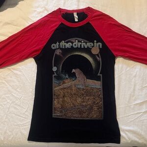 At The Drive-In Concert Tee Men's Red and Black Raglan Shirt 3/4” Sleeve